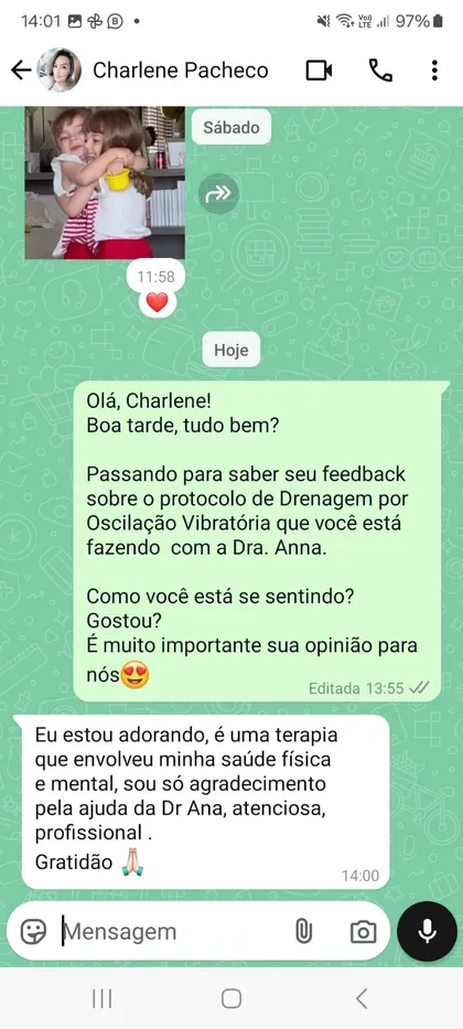 Depoimento da paciente Charlene Pacheco sobre drenagem linfática